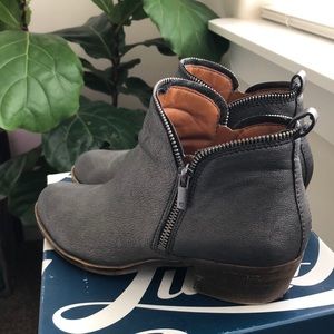 Lucky Brand Metallic Grey Booties